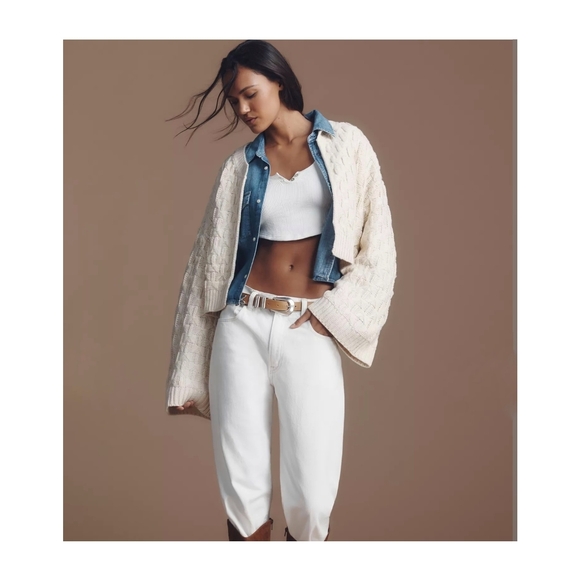 NWT Anthropologie Cable Knit Cropped Cardigan - Picture 3 of 3